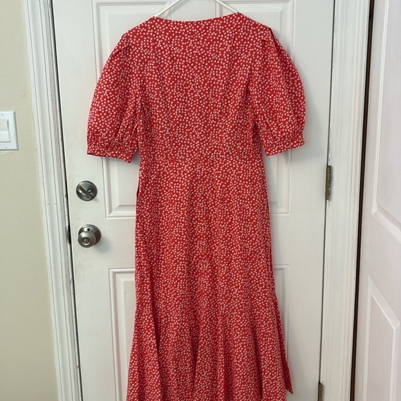 Rebecca Taylor MALIA FLORAL POPLIN DRESS IN CHERRY COMBO sz 8 - Picture 6 of 9